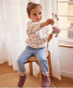 Jean bébé fille avec motifs brodés - LuluCastagnette